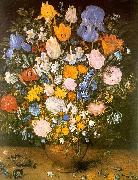 Bouquet of Flowers in a Clay Vase